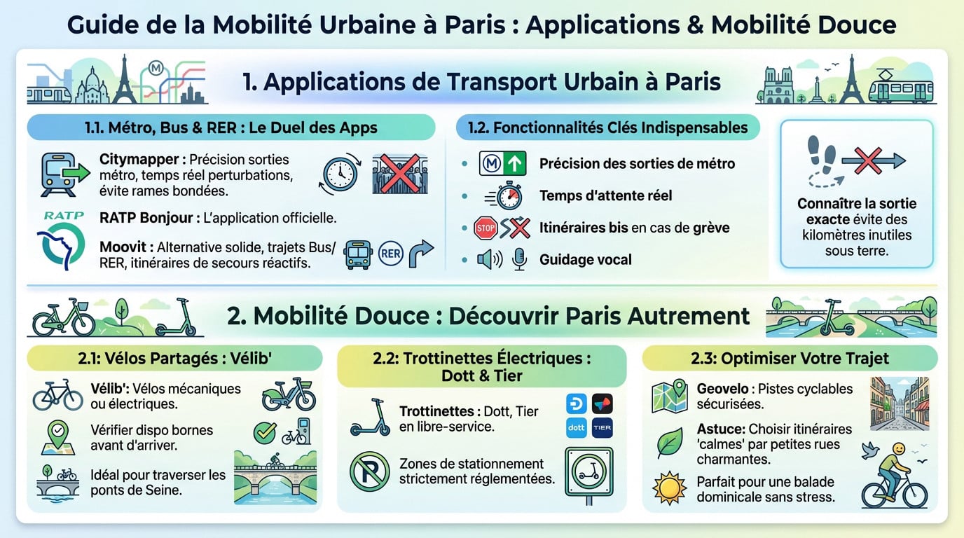 Guide de la mobilité urbaine et applications mobiles à Paris