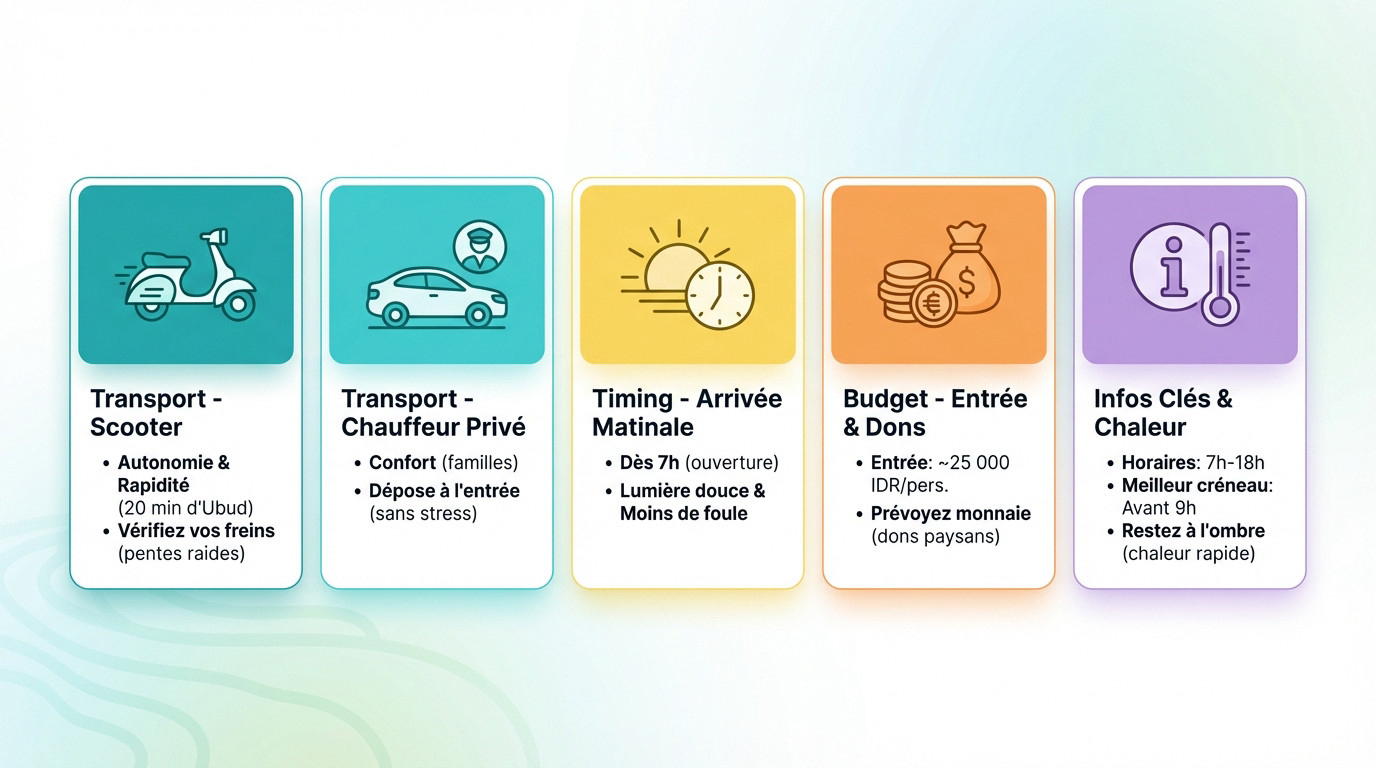 Vue panoramique des rizières en terrasse de Tegalalang à Bali