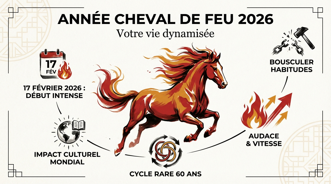 Représentation de l'énergie du Cheval de Feu 2026