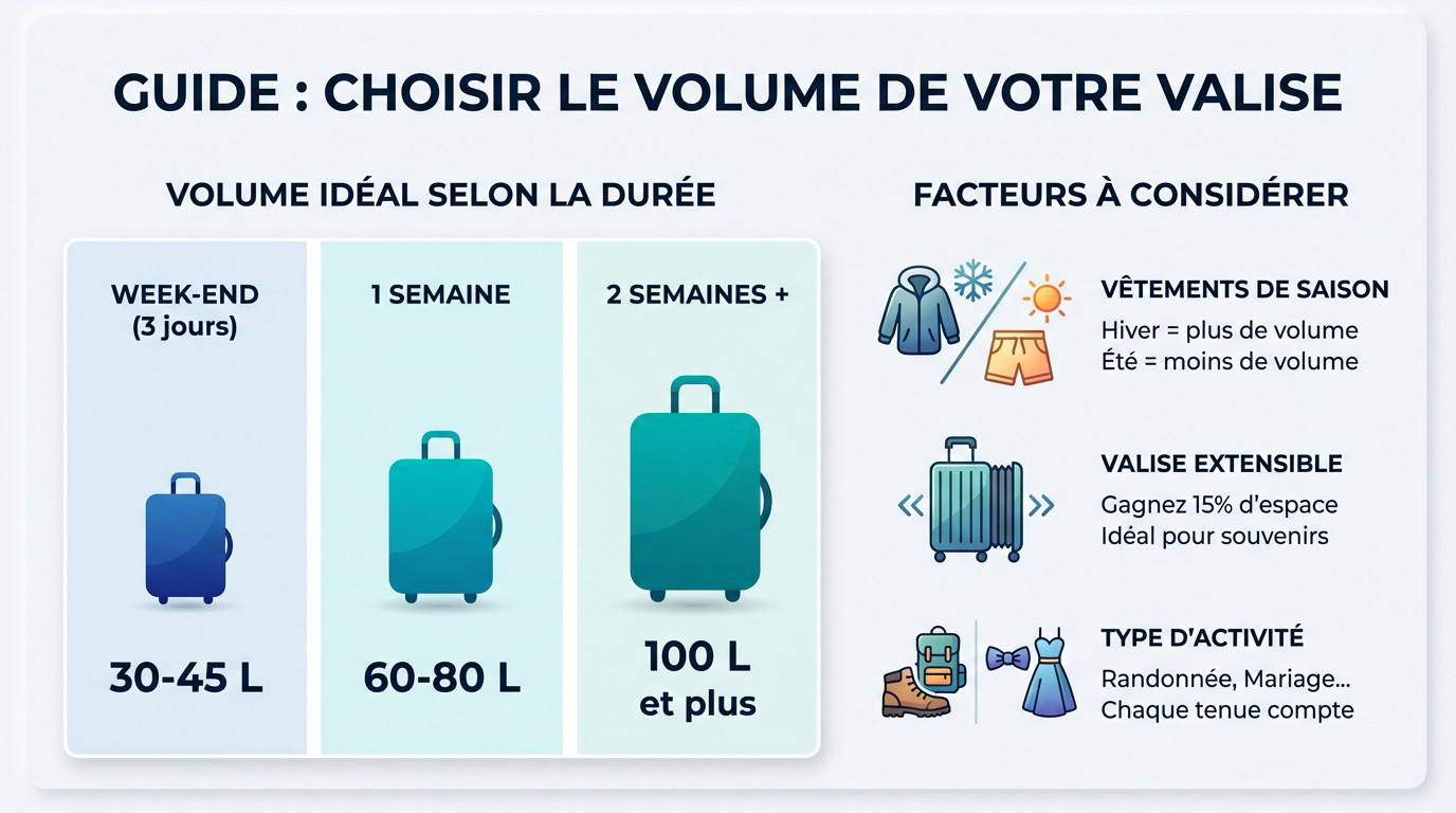 Guide pour choisir le volume de sa valise selon la durée du voyage