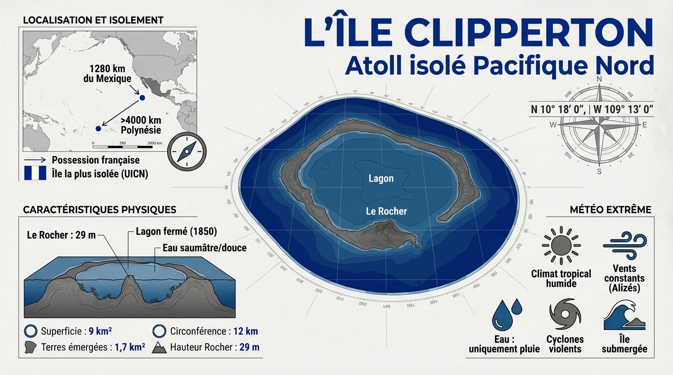 L'île Clipperton, un atoll isolé dans le Pacifique Nord
