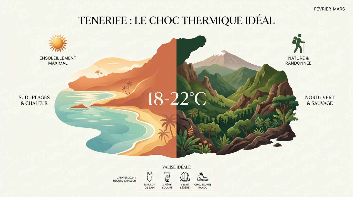 Plage ensoleillée à Tenerife en hiver